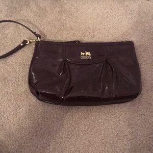 Coach Plum Patent Leather Wristlet